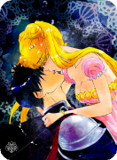 Princess Serenity and Prince Endymion kiss